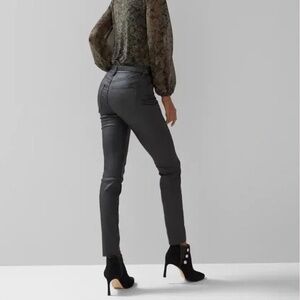 White House Black Market High-Rise Coated Skinny Jeans in Black Size 4